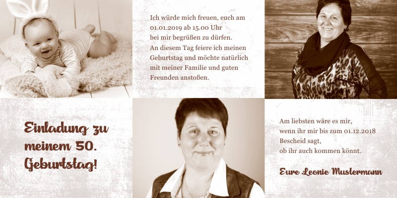 Originelle Einladungskarten zum 50 Geburtstag