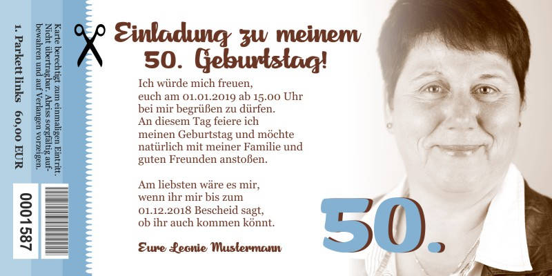 Originelle Einladungskarten zum 50 Geburtstag