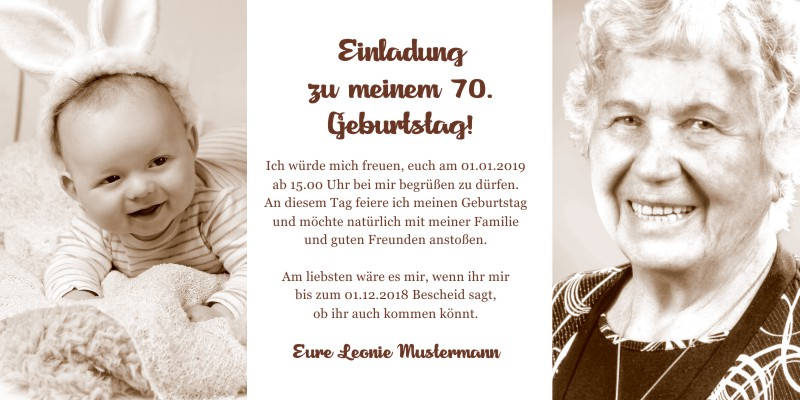 Beliebte Geburtstagseinladungen 70 Originelle Einladungskarten zum 70 Geburtstag