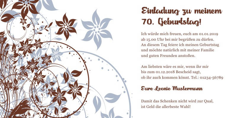 Beliebte Geburtstagseinladungen 70 Originelle Einladungskarten zum 70 Geburtstag