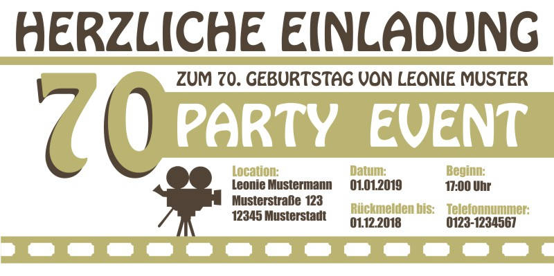Beliebte Geburtstagseinladungen 70 Originelle Einladungskarten zum 70 Geburtstag