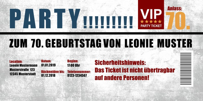 Beliebte Geburtstagseinladungen 70 Originelle Einladungskarten zum 70 Geburtstag