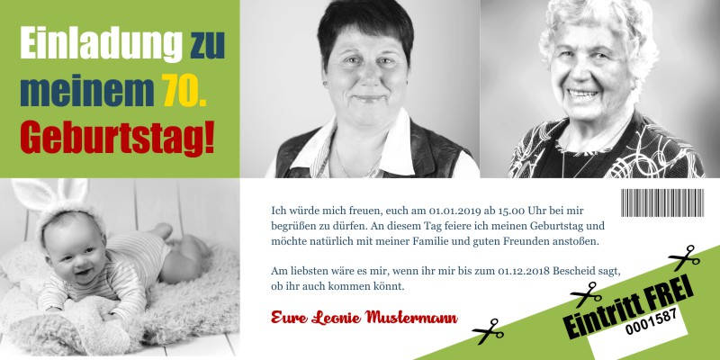 Beliebte Geburtstagseinladungen 70 Originelle Einladungskarten zum 70 Geburtstag