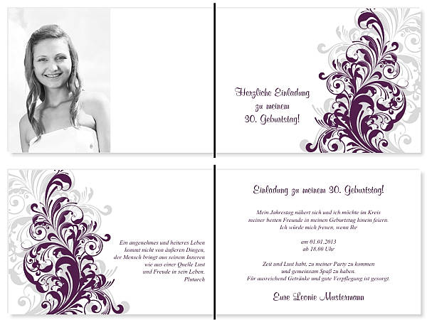 Individuelle Geburtstagseinladungen personalisierte Einladungen zum Geburtstag