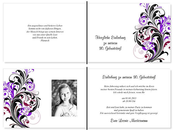 Individuelle Geburtstagseinladungen personalisierte Einladungen zum Geburtstag