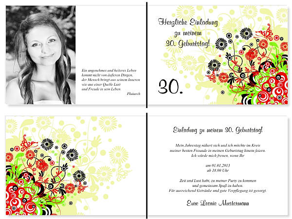 Individuelle Geburtstagseinladungen personalisierte Einladungen zum Geburtstag