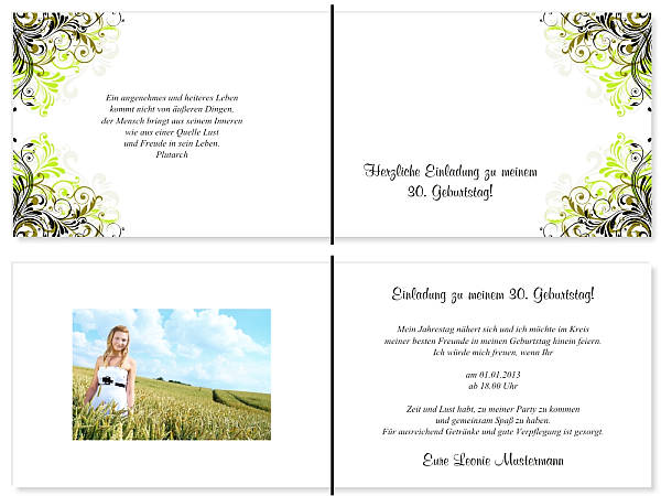 Individuelle Geburtstagseinladungen personalisierte Einladungen zum Geburtstag