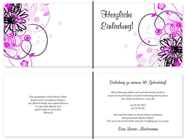 Individuelle Geburtstagseinladungen personalisierte Einladungen zum Geburtstag
