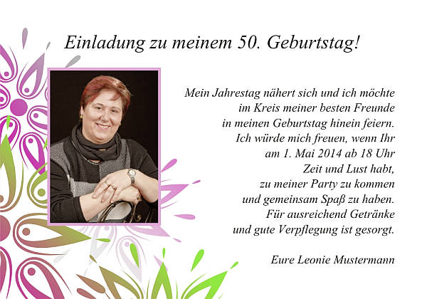 Individuelle Geburtstagseinladungen personalisierte Einladungen zum Geburtstag