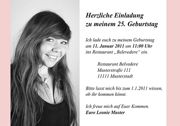 Individuelle Geburtstagseinladungen personalisierte Einladungen zum Geburtstag