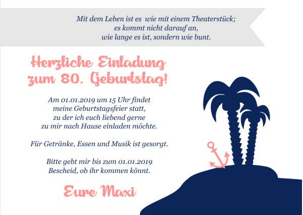 Maritime Geburtstagseinladungen Maritime Einladungskarten zum Geburtstag