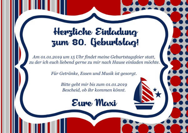 Maritime Geburtstagseinladungen Maritime Einladungskarten zum Geburtstag