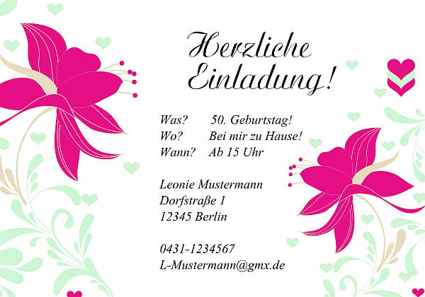 Individuelle Geburtstagseinladungen personalisierte Einladungen zum Geburtstag