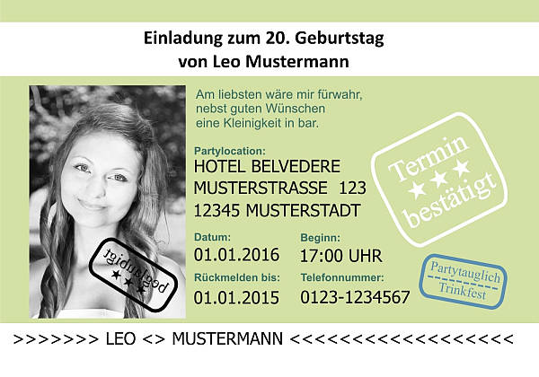 Individuelle Geburtstagseinladungen personalisierte Einladungen zum Geburtstag