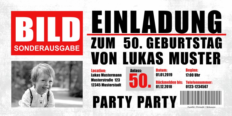 Beliebte Geburtstagseinladungen 50 Originelle Einladungskarten zum 50 Geburtstag